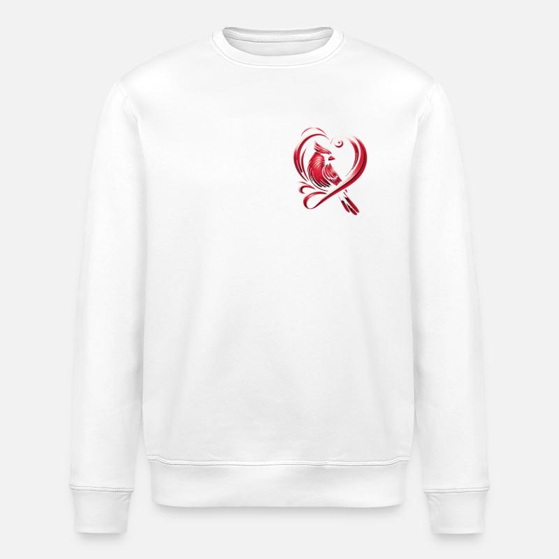 Kardinal Rotkardinal Vogel Roter Kardinal - Stanley/Stella Unisex Bio-Sweatshirt ROLLER - Weiß