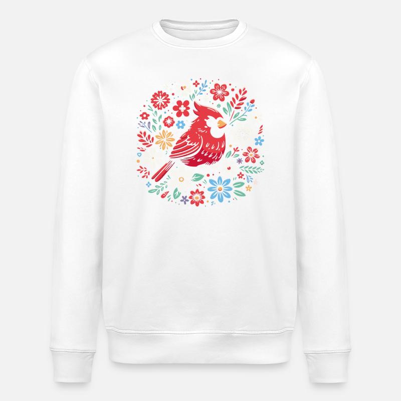 Kardinal Rotkardinal Vogel Roter Kardinal - Stanley/Stella Unisex Bio-Sweatshirt ROLLER - Weiß