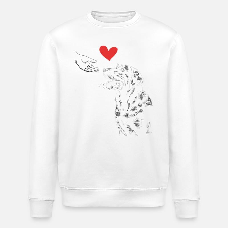 Labrador Hund Hunde - Stanley/Stella Unisex Bio-Sweatshirt ROLLER - Weiß