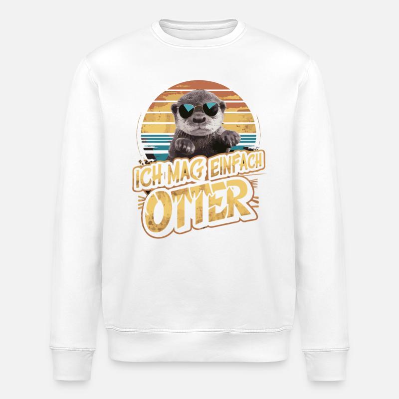 Otter Seeotter - Stanley/Stella Unisex Bio-Sweatshirt ROLLER - Weiß