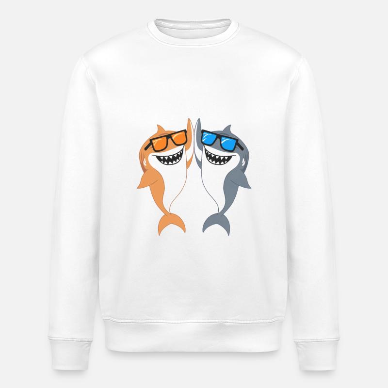 Requin Requin Requins Requin - Sweat bio ROLLER Stanley/Stella Unisexe - blanc