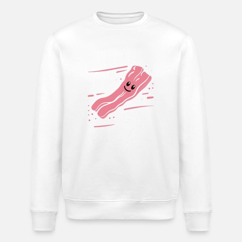 Bacon Breakfast Bacon - Stanley/Stella ROLLER Unisex Organic Sweatshirt - white