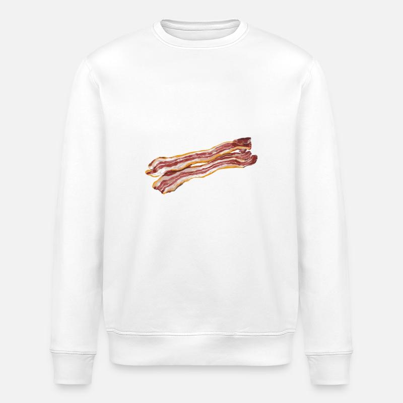 Bacon Breakfast Bacon - Stanley/Stella ROLLER Unisex Organic Sweatshirt - white