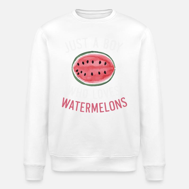 Pastèque, melon, fruit - Sweat bio ROLLER Stanley/Stella Unisexe - blanc