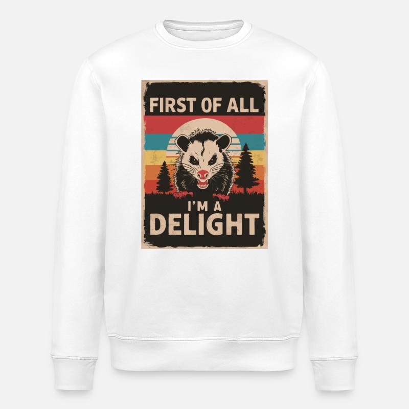 Opossum Possum Tier - Stanley/Stella Unisex Bio-Sweatshirt ROLLER - Weiß