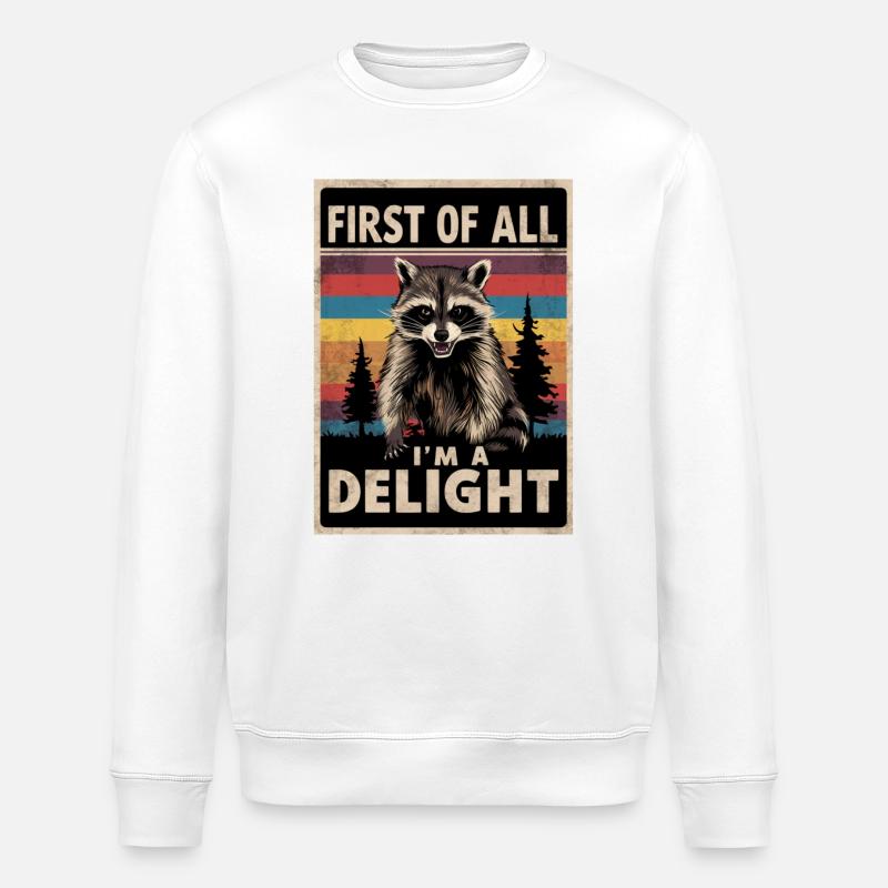 Waschbär - Stanley/Stella Unisex Bio-Sweatshirt ROLLER - Weiß