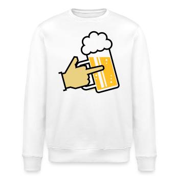XFinger Symbol L3 - Stanley/Stella Unisex Bio-Sweatshirt ROLLER - Weiß - Vorne - Nik (191cm)