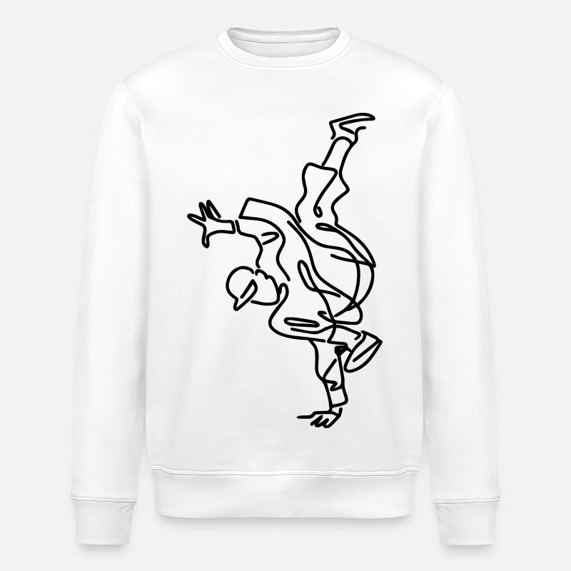 Breakdance Junge Zeichnung - Stanley/Stella Unisex Bio-Sweatshirt ROLLER - Weiß
