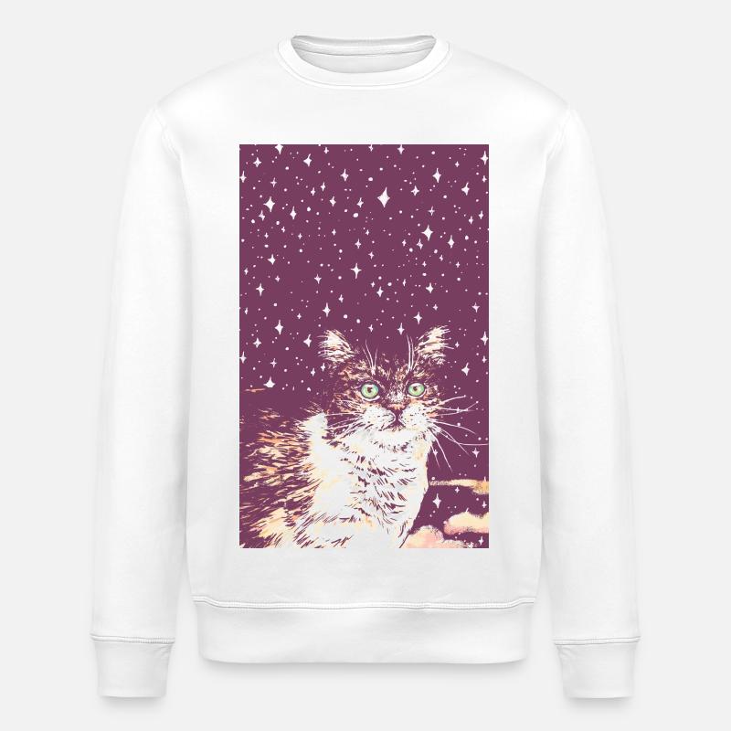 STERN-KÄTZCHEN - Stanley/Stella Unisex Bio-Sweatshirt ROLLER - Weiß