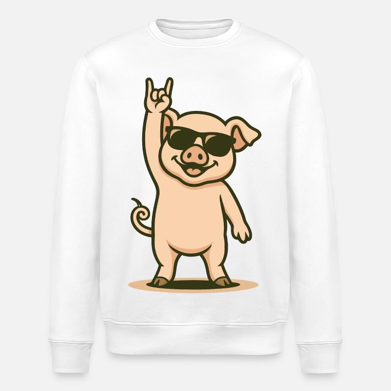Schweinerock in Style - Stanley/Stella Unisex Bio-Sweatshirt ROLLER - Weiß