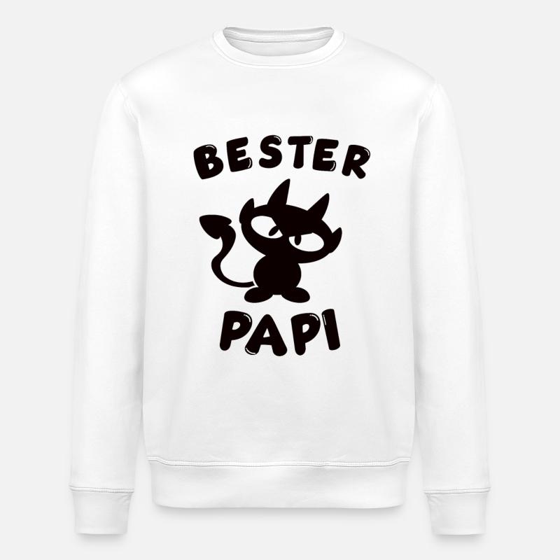 cooles bester Papi Design - Stanley/Stella Unisex Bio-Sweatshirt ROLLER - Weiß