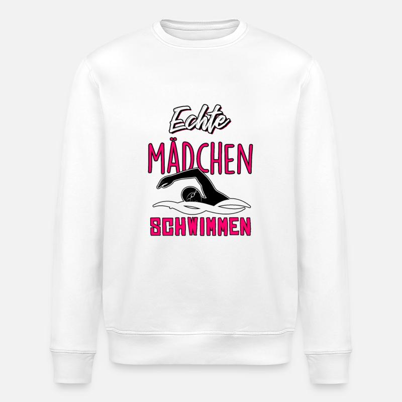 Echte Mädchen schwimmen - Stanley/Stella Unisex Bio-Sweatshirt ROLLER - Weiß