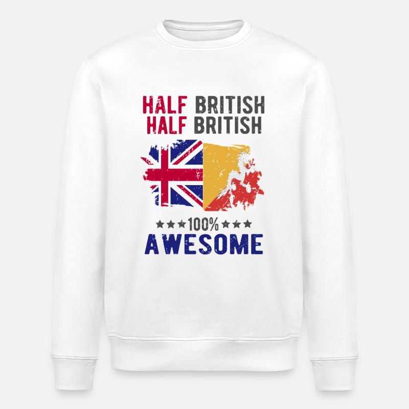 Halb Brite Halb Brite - Stanley/Stella Unisex Bio-Sweatshirt ROLLER - Weiß