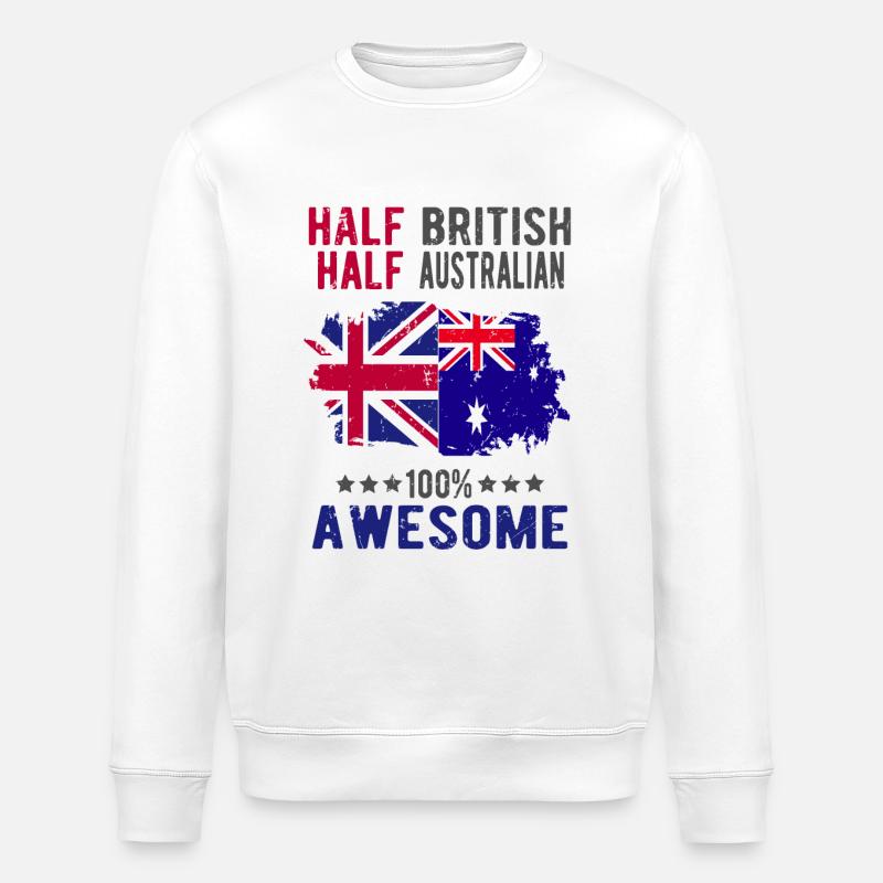 Moitié britannique moitié australien - Sweat bio ROLLER Stanley/Stella Unisexe - blanc