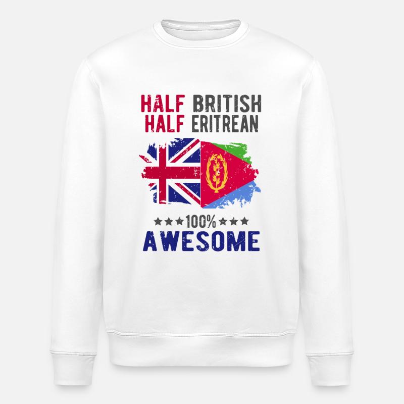 Moitié britannique moitié érythréen - Sweat bio ROLLER Stanley/Stella Unisexe - blanc