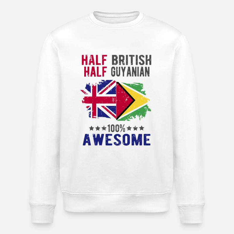 Halb Brite Halb Guyaner - Stanley/Stella Unisex Bio-Sweatshirt ROLLER - Weiß