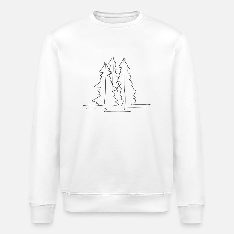 Baum Wald Lineart - Stanley/Stella Unisex Bio-Sweatshirt ROLLER - Weiß