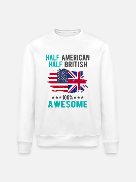 Half American Half British - Stanley/Stella ROLLER Unisex Organic Sweatshirt - white