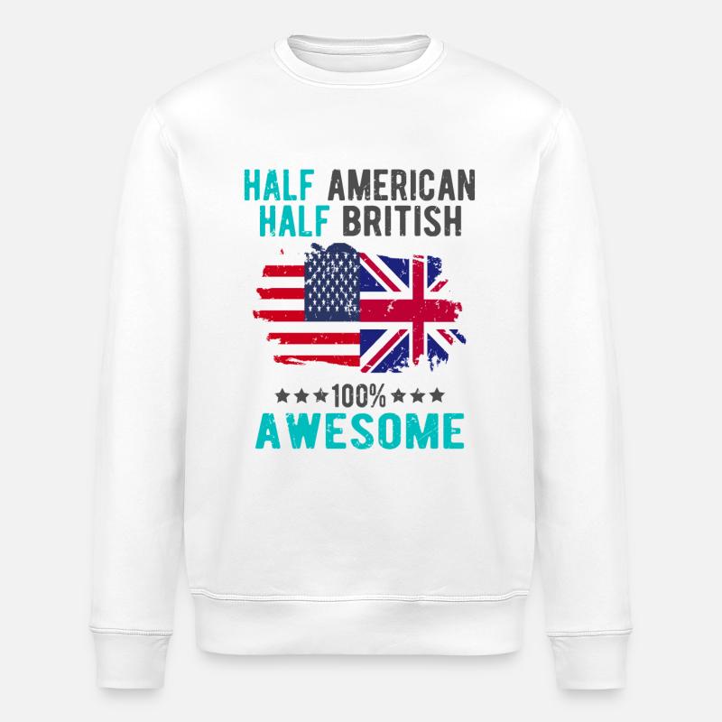 Moitié américain moitié britannique - Sweat bio ROLLER Stanley/Stella Unisexe - blanc