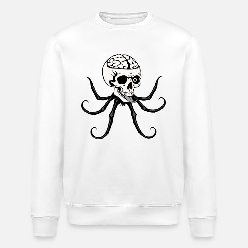 Crâne de pieuvre - Sweat bio ROLLER Stanley/Stella Unisexe - blanc