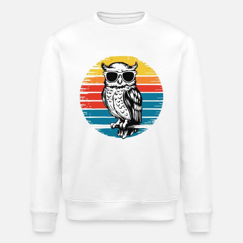 Nachteule Eule Eulen Vogel - Stanley/Stella Unisex Bio-Sweatshirt ROLLER - Weiß