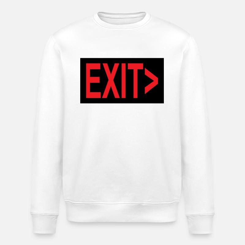 Exit / Exit / Emergency Exit - Stanley/Stella ROLLER Unisex Organic Sweatshirt - white