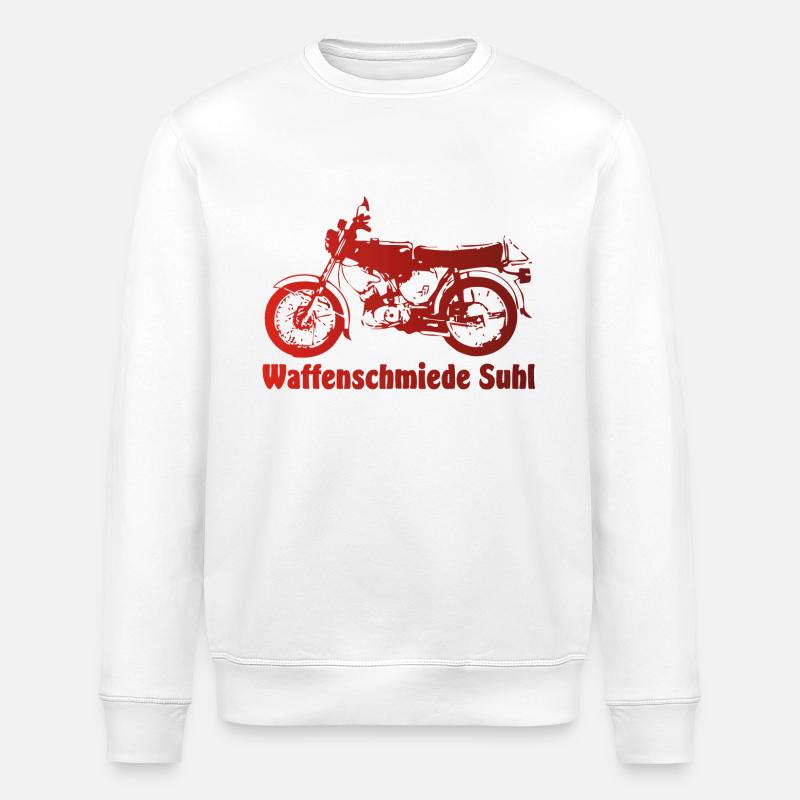 Simson S51 Waffenschmiede - Stanley/Stella Unisex Bio-Sweatshirt ROLLER - Weiß