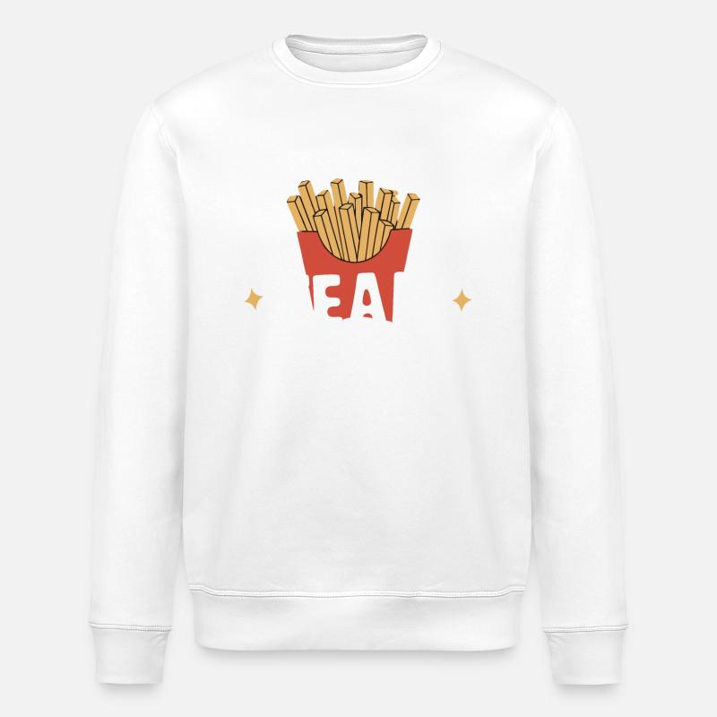 Frites, frites, restauration rapide - Sweat bio ROLLER Stanley/Stella Unisexe - blanc