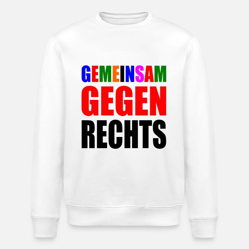 gemeinsam gegen rechts - Stanley/Stella Unisex Bio-Sweatshirt ROLLER - Weiß