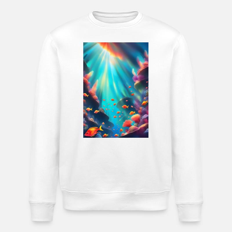Unterwasser-Korallenriff - Stanley/Stella Unisex Bio-Sweatshirt ROLLER - Weiß