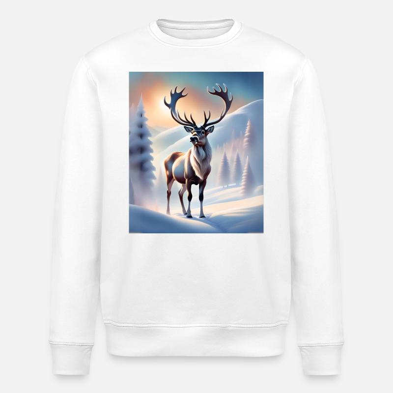 Renne d’hiver - Sweat bio ROLLER Stanley/Stella Unisexe - blanc
