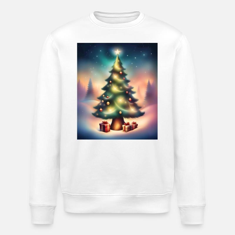Sapin de Noël à l - Sweat bio ROLLER Stanley/Stella Unisexe - blanc