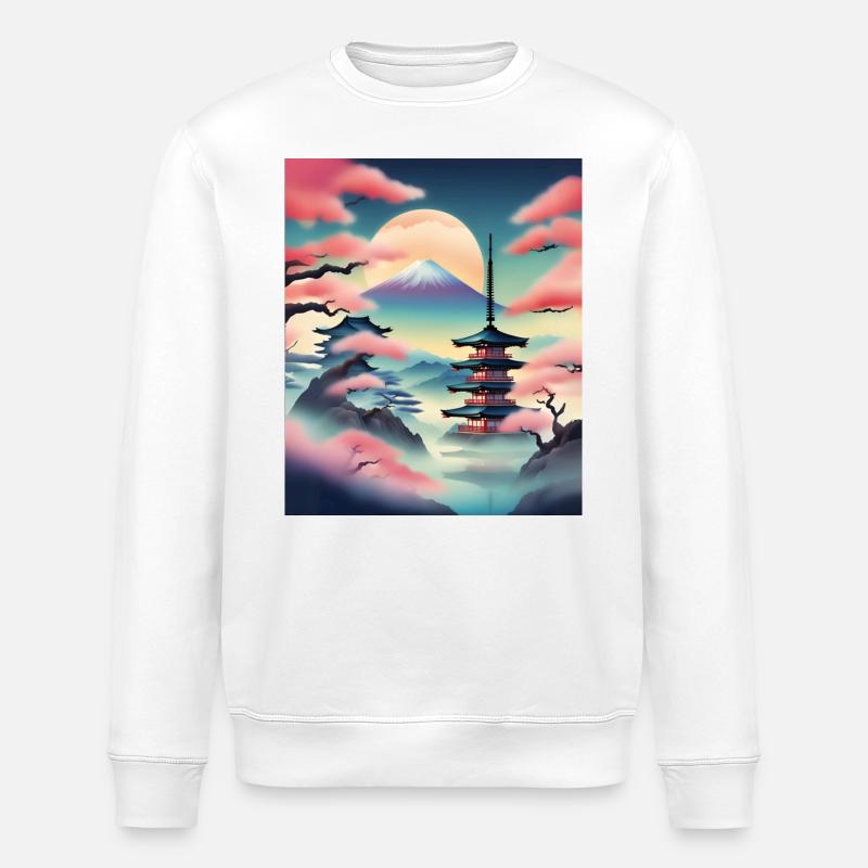 Belle vue japonaise - Sweat bio ROLLER Stanley/Stella Unisexe - blanc