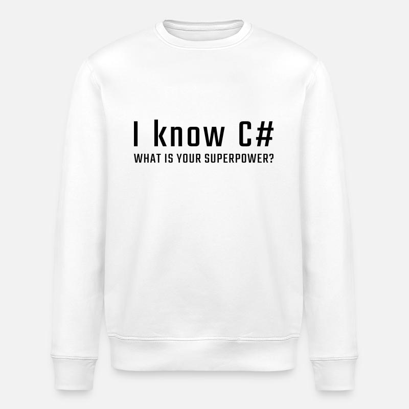 Je connais C # - Sweat bio ROLLER Stanley/Stella Unisexe - blanc