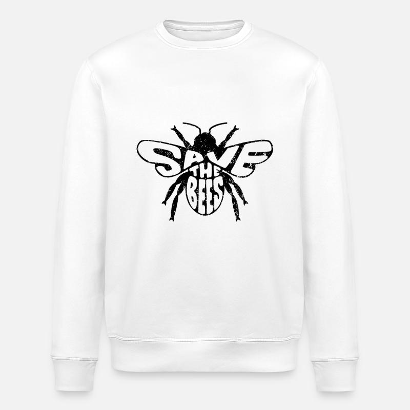 Save The Bees - Stanley/Stella ROLLER Unisex Organic Sweatshirt - white