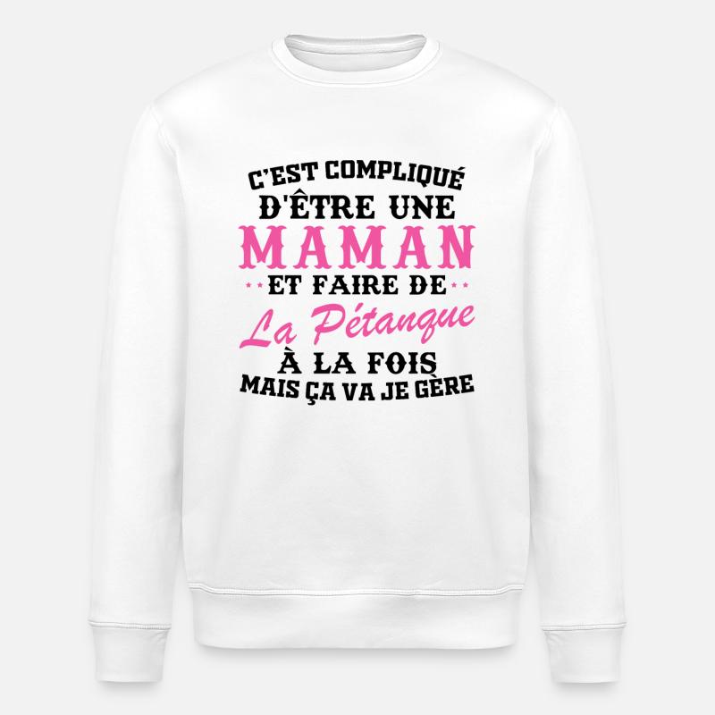 Mama und Petanque - Stanley/Stella Unisex Bio-Sweatshirt ROLLER - Weiß