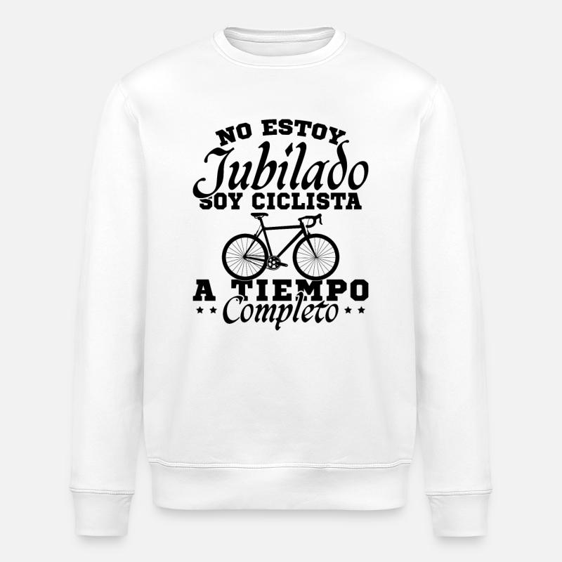 Ich bin Vollzeit-Radfahrer - Stanley/Stella Unisex Bio-Sweatshirt ROLLER - Weiß