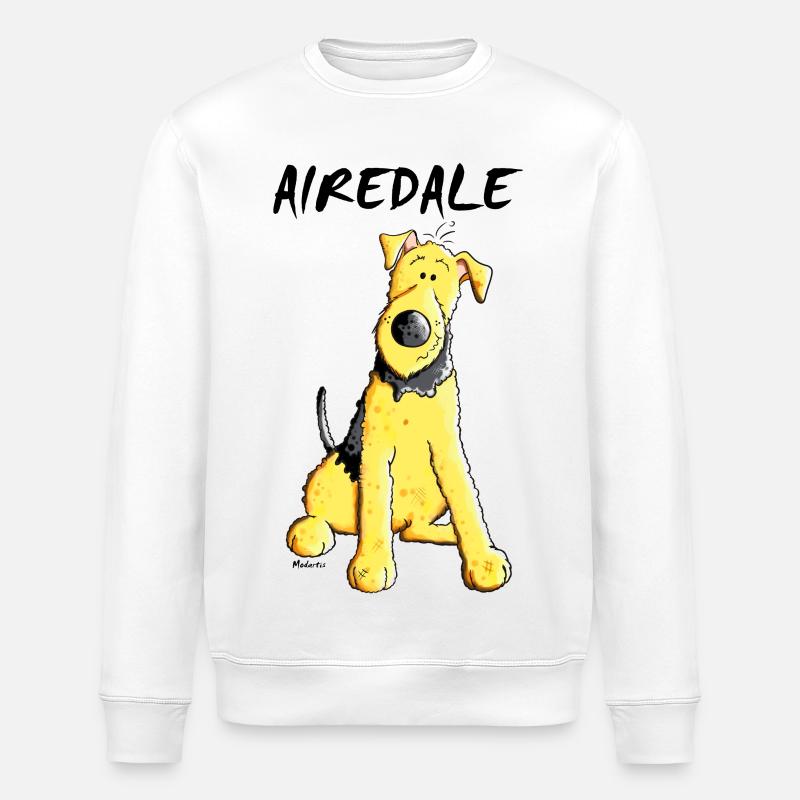 Mignon Airedale Terrier - Sweat bio ROLLER Stanley/Stella Unisexe - blanc
