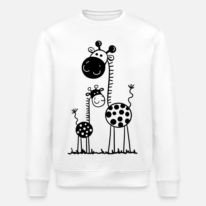 Cute Giraffe - Stanley/Stella ROLLER Unisex Organic Sweatshirt - white
