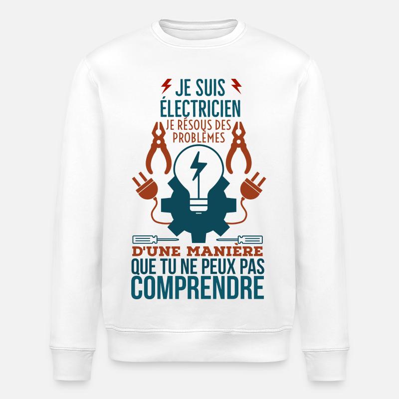 Ich bin ein Elektriker. - Stanley/Stella Unisex Bio-Sweatshirt ROLLER - Weiß