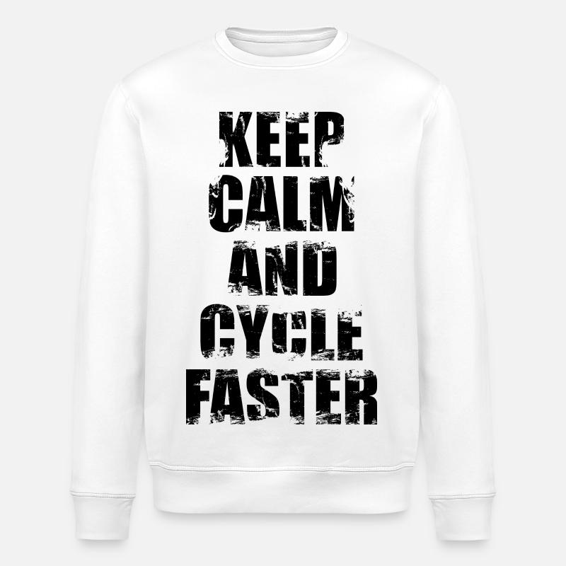 Lustiger Radfahrer Witz - Stanley/Stella Unisex Bio-Sweatshirt ROLLER - Weiß
