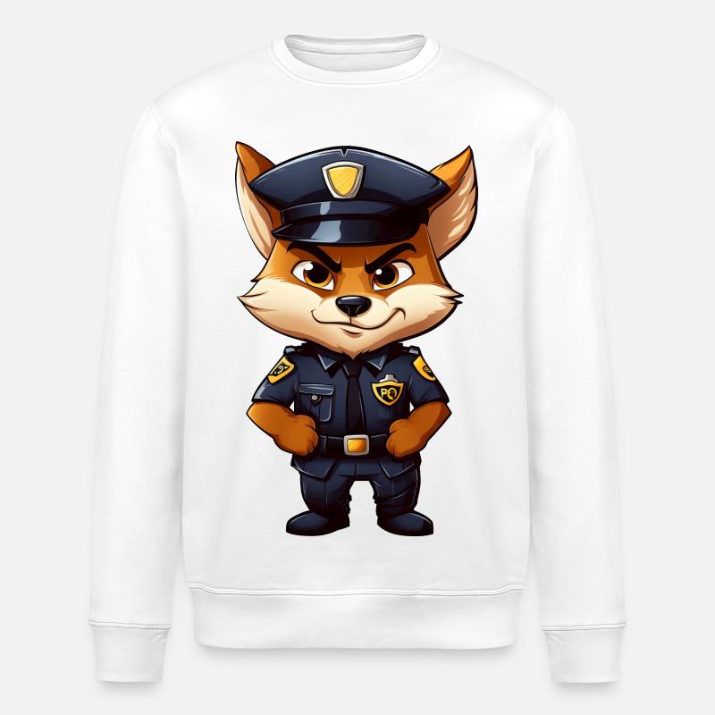 Police Fox - Stanley/Stella ROLLER Unisex Organic Sweatshirt - white