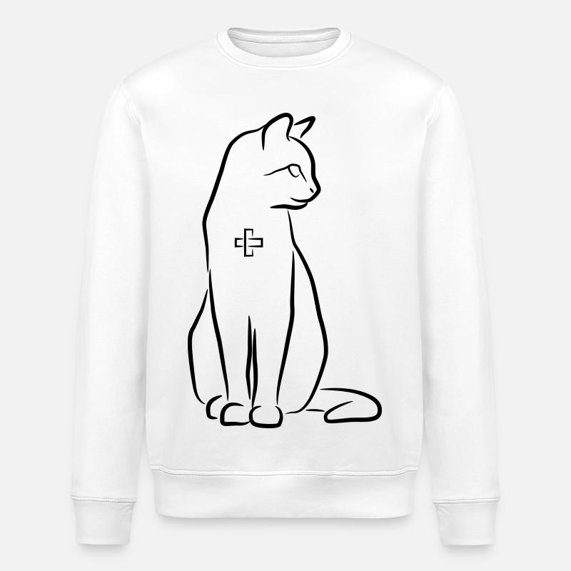 Cat First Aid - Stanley/Stella ROLLER Unisex Organic Sweatshirt - white