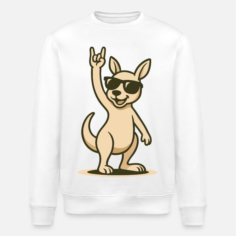 Rocker-Roo in Sonnenbrille - Stanley/Stella Unisex Bio-Sweatshirt ROLLER - Weiß
