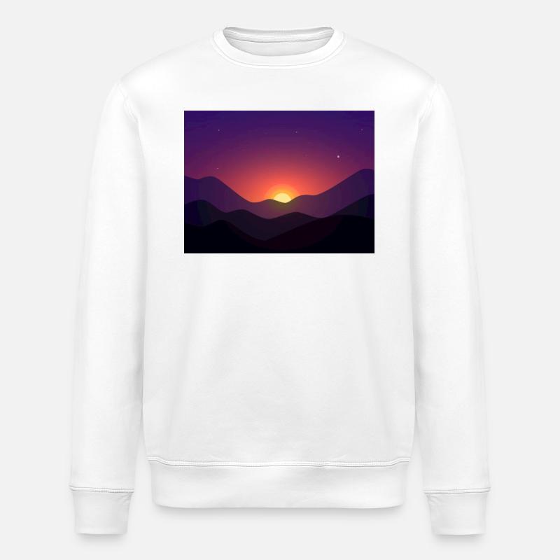 Sunset Mountain im Gefälle - Stanley/Stella Unisex Bio-Sweatshirt ROLLER - Weiß