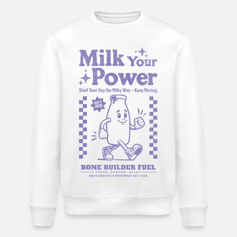 MilchPower Flasche - Stanley/Stella Unisex Bio-Sweatshirt ROLLER - Weiß