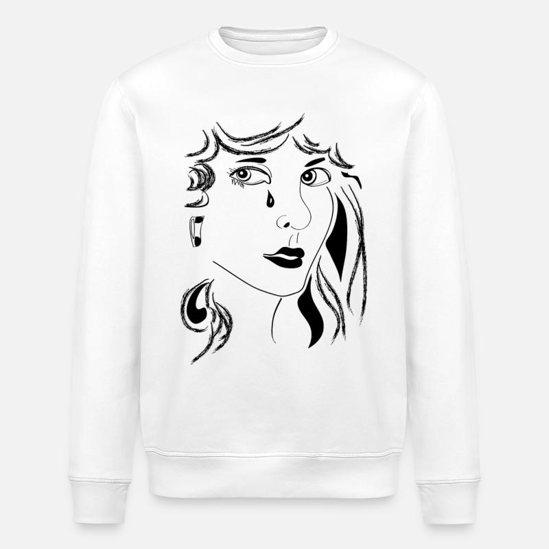Woman sad - Stanley/Stella Unisex Bio-Sweatshirt ROLLER - Weiß