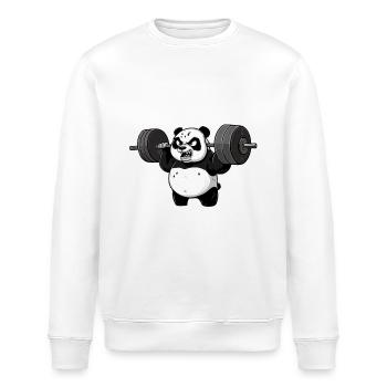 Train insane or remain the same! - Gym Panda - Stanley/Stella Unisex Bio-Sweatshirt ROLLER - Weiß - Vorne - Nik (191cm)