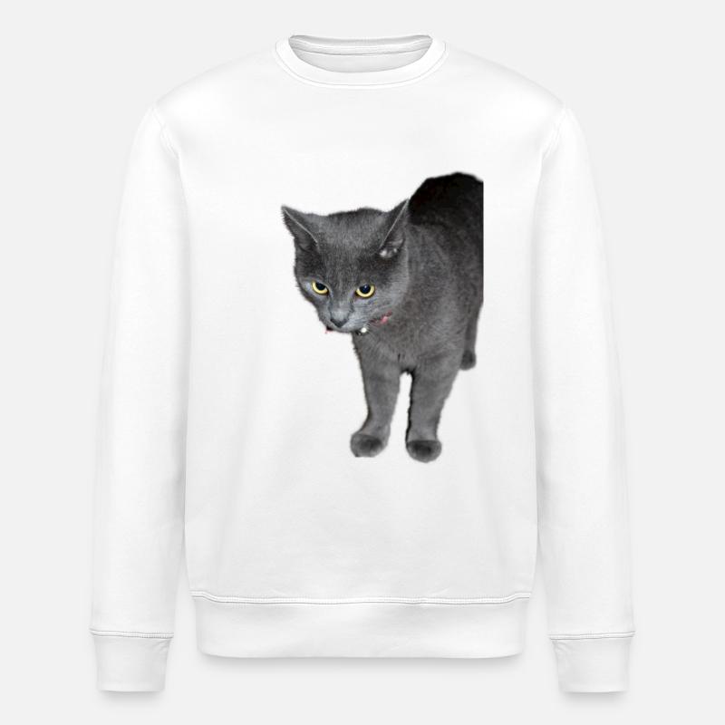 Chat noir gris - Sweat bio ROLLER Stanley/Stella Unisexe - blanc