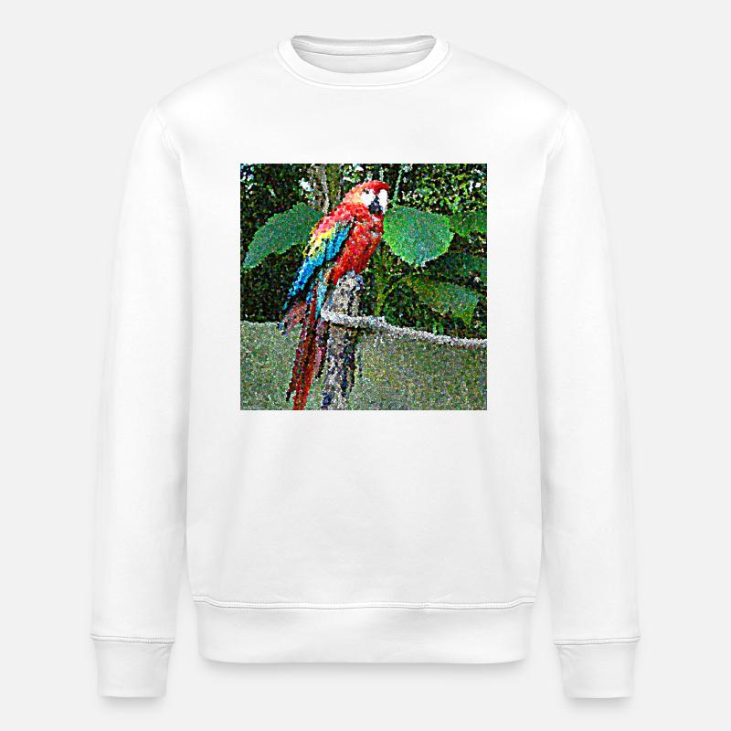 Ein sehr neugieriger Papagei - Stanley/Stella Unisex Bio-Sweatshirt ROLLER - Weiß